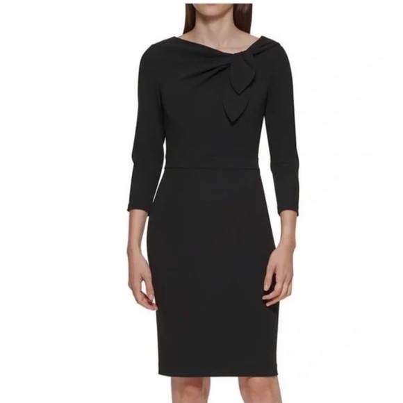 Calvin Klein Collection Dresses & Skirts - NWT  Calvin Klein Scuba-Crepe Bow-Neck Sheath Dress, Black Size 6